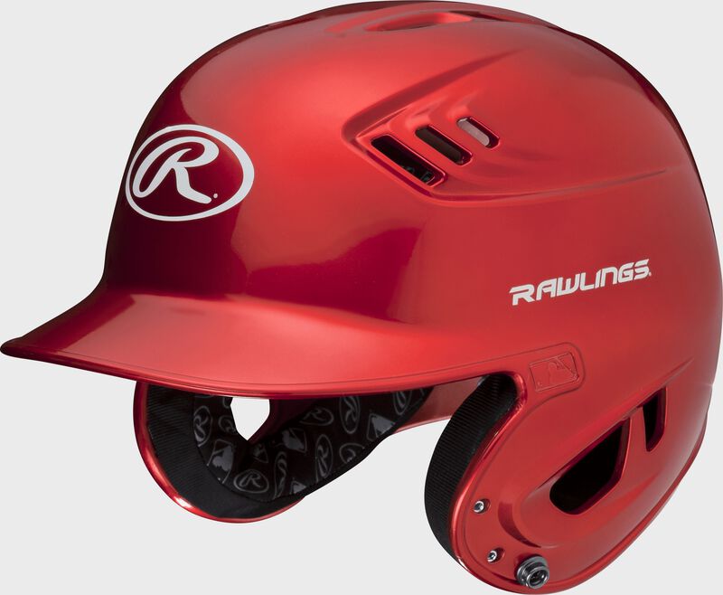 A metallic scarlet R16S Velo senior batting helmet with Cool-Flo vents