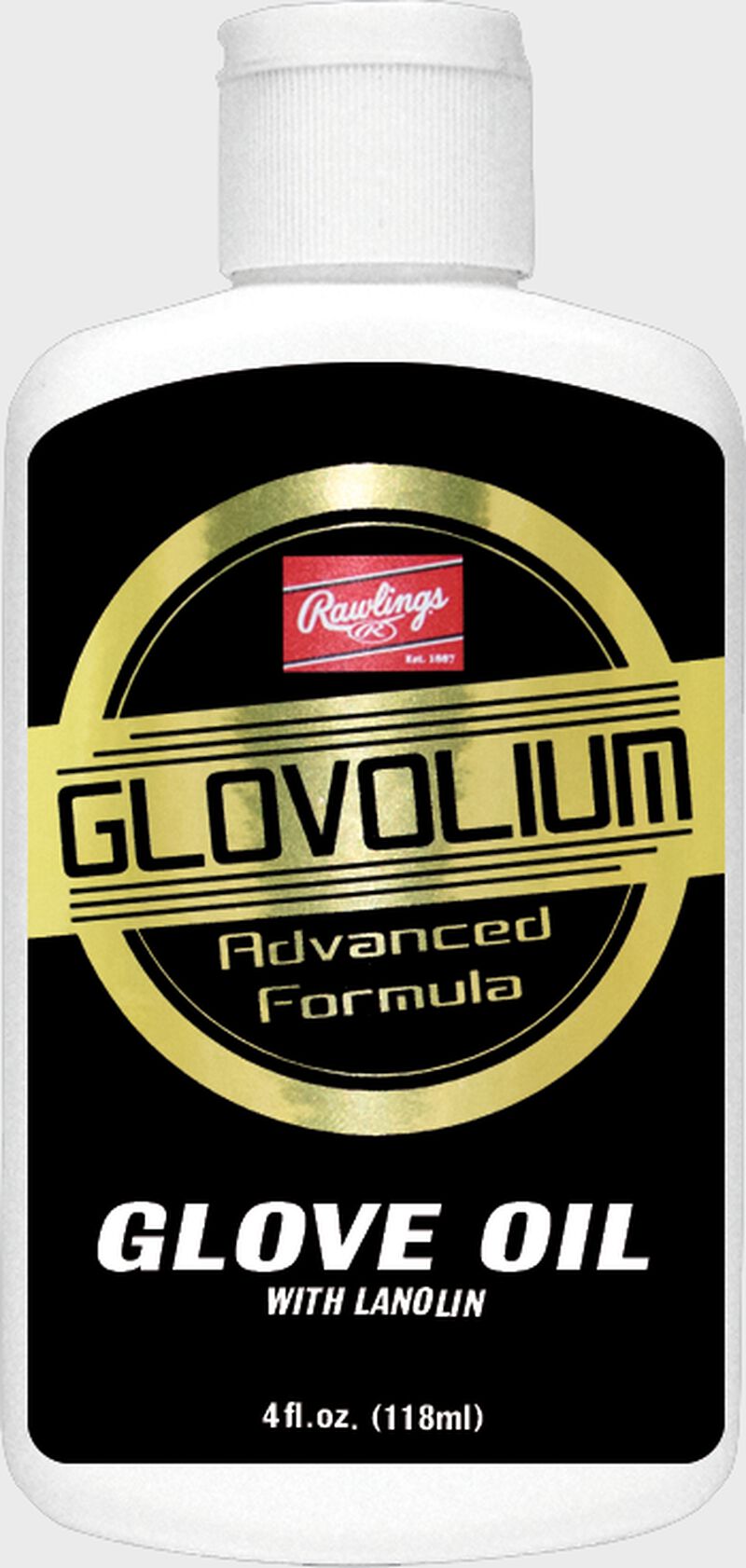 A bottle of Glovolium Glove Oil advanced formula for glove maintenance SKU #G25GIIBP