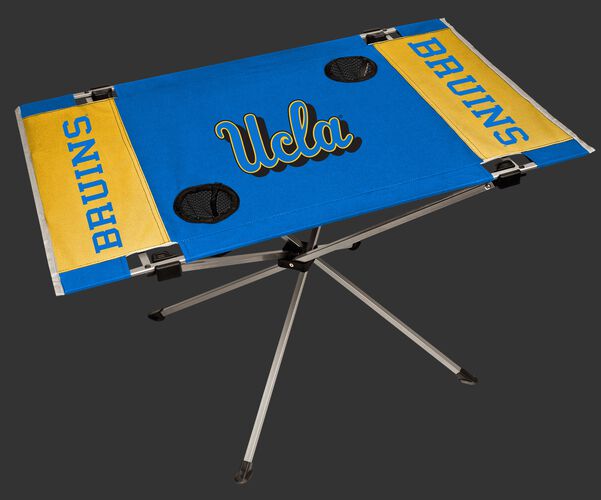 NCAA UCLA Bruins Endzone table in team colors with team logos and two cup holders SKU #04053065111