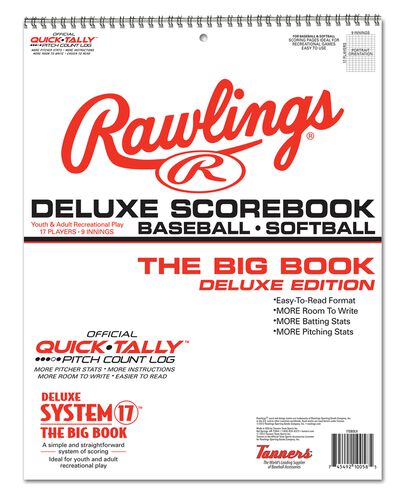 Rawlings White System-17 Deluxe Scorebook For Baseball and Softball SKU #17SBDLX