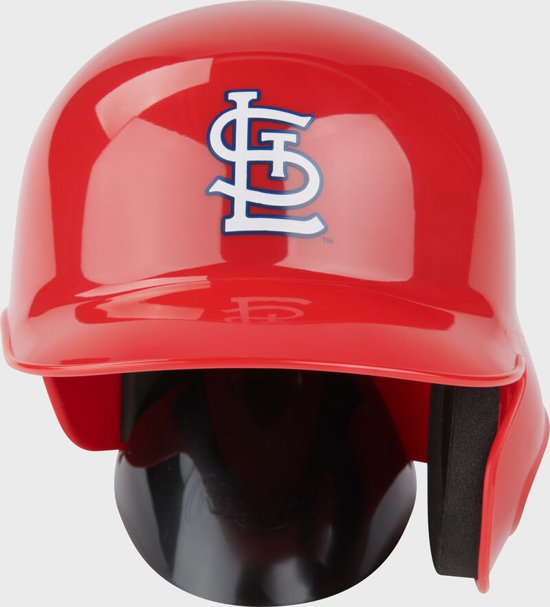 A red St. Louis Cardinals mini replica helmet