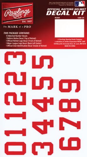Rawlings MLB Minnesota Twins Decal Kit With Red Numbers SKU #MLBDC-MIN