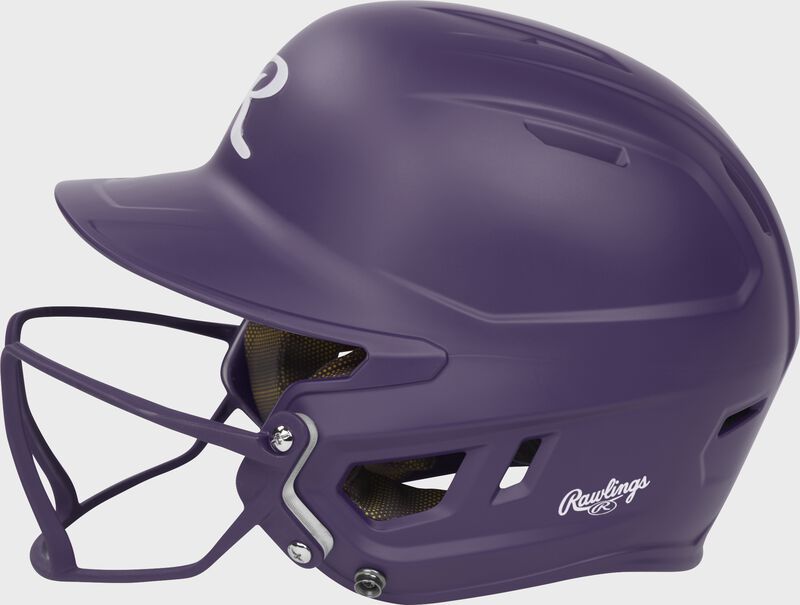 Rawlings Mach Hi-Viz Fastpitch Batting Helmet, Purple, Senior