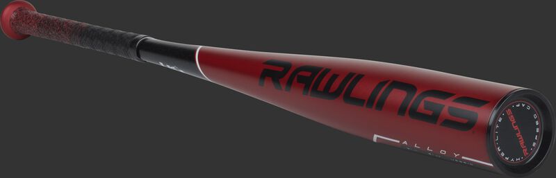 A red US9510 USA -10 Rawlings 5150 bat with black accents and black end cap