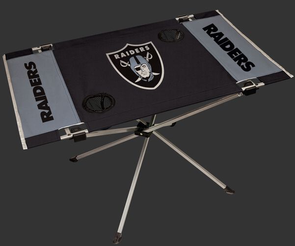 Rawlings Grey and Black NFL Oakland Raiders Endzone Table With Two Cup Holders, Team Logo, and Team Name SKU #03391072111