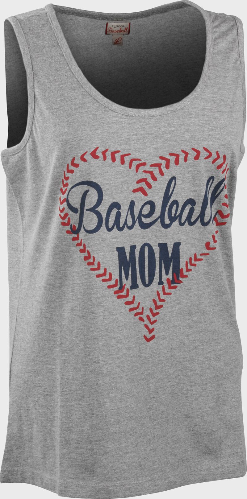 Angle view of a gray Baseball Mom tank top shirt - SKU: P30295