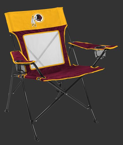 Front of Rawlings Yellow and Burgundy NFL Washington Redskins Game Changer Chair With Team Logo SKU #00651087111