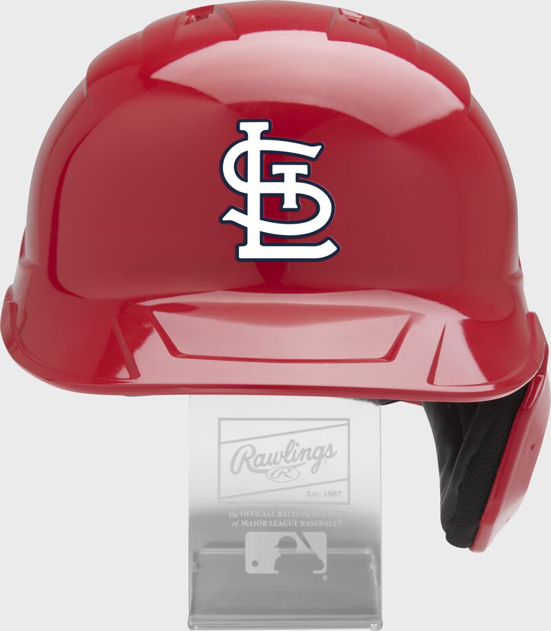 Front of a St. Louis Cardinals replica helmet - SKU: MLBMR-STL