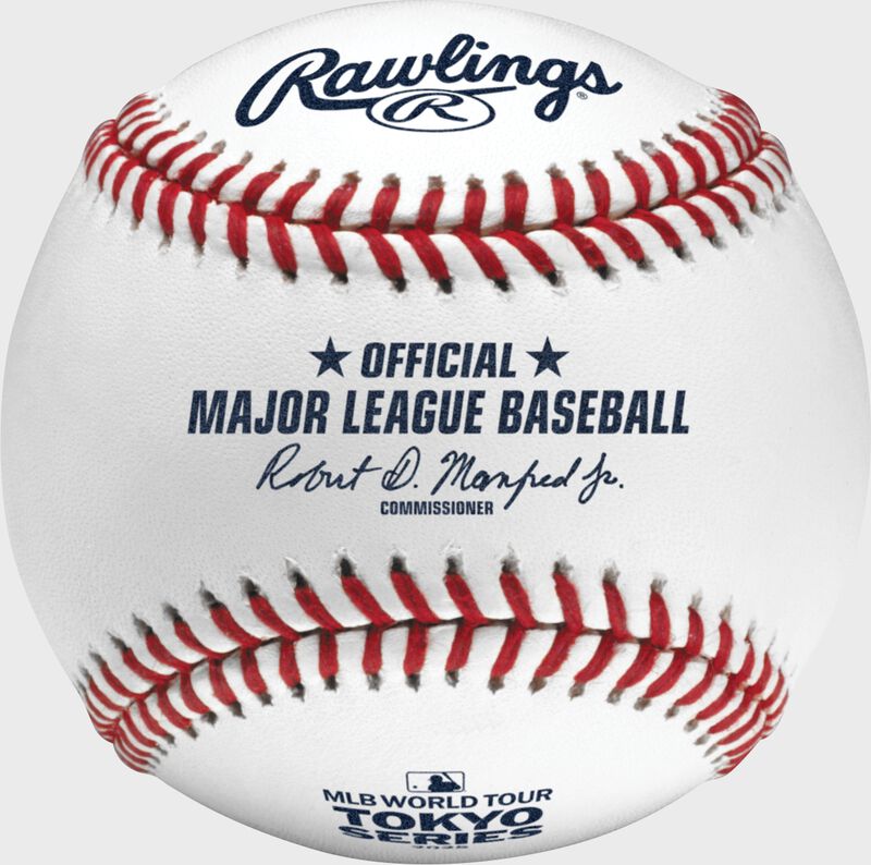 A white 2025 MLB World Tour Tokyo Series Baseball
