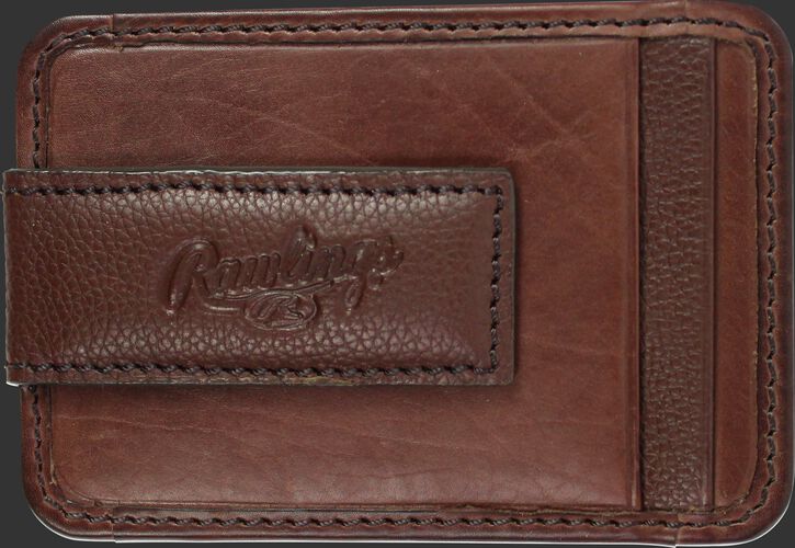 The money clip on a brown Rawlings Bases Loaded magnetic money clip - SKU: RW80002-200
