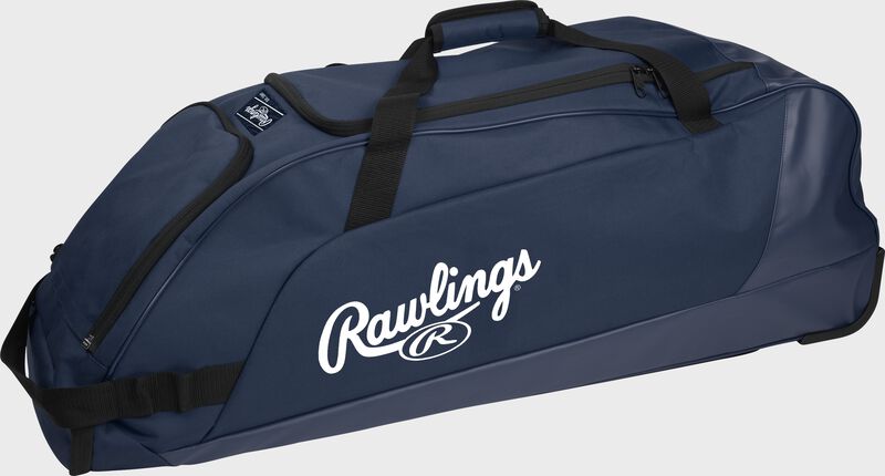 A navy Rawlings Workhorse wheeled equipment bag - SKU: WHWB23-N