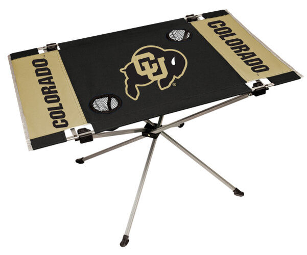 Rawlings Black and Gold NCAA Colorado Buffaloes Endzone Table With Two Cup Holders, Team Logo, and Team Name SKU #04053071111