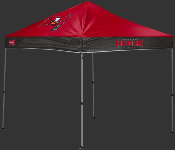 A red/black Tampa Bay Buccaneers 9x9 shelter with a team logo on the left side - SKU: 03231086112