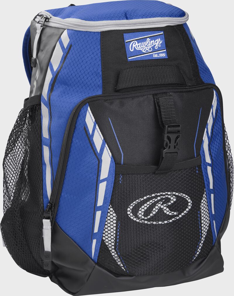 Front left view of a Royal Rawlings Youth Players Team Backpack | SKU:R400-R