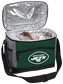 An open New York Jets 12 can cooler with ice and drinks image number null