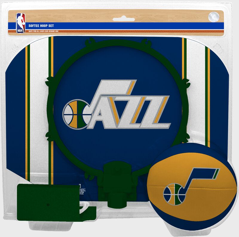 Rawlings Navy and Green NBA Utah Jazz Softee Hoop Set With Team Logo SKU #03544217114 loading=