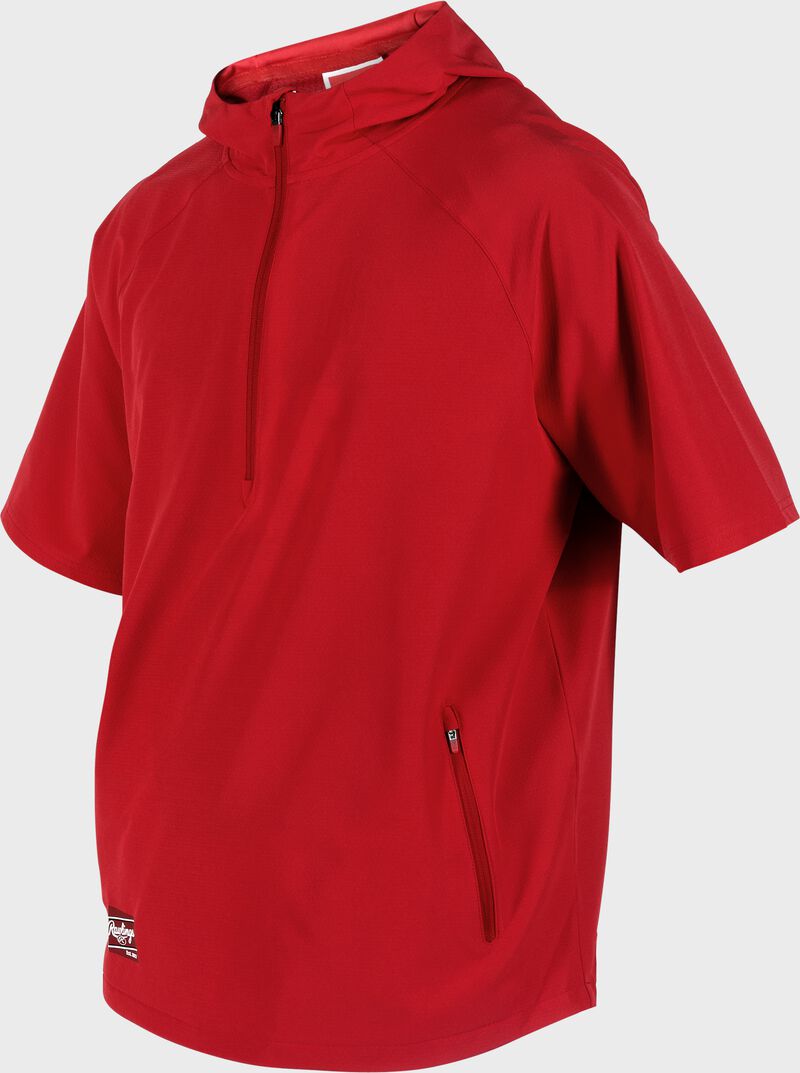 Rawlings ColorSync Short Sleeve Hoodie, Adult L, Scarlet