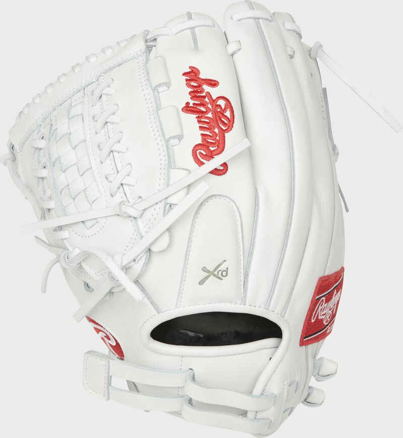 Shell back view of white 2020 Liberty Advanced 12-inch Softball glove
