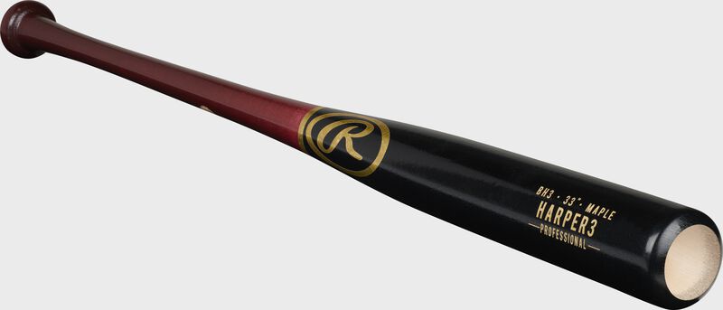 Angled view of a 2021 Bryce Harper Pro Label Wood bat - SKU: BH3PL