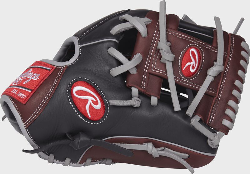 Thumb view of a R9204-2BSG R9 Series 11.5-inch infield glove with a dark sherry I web
