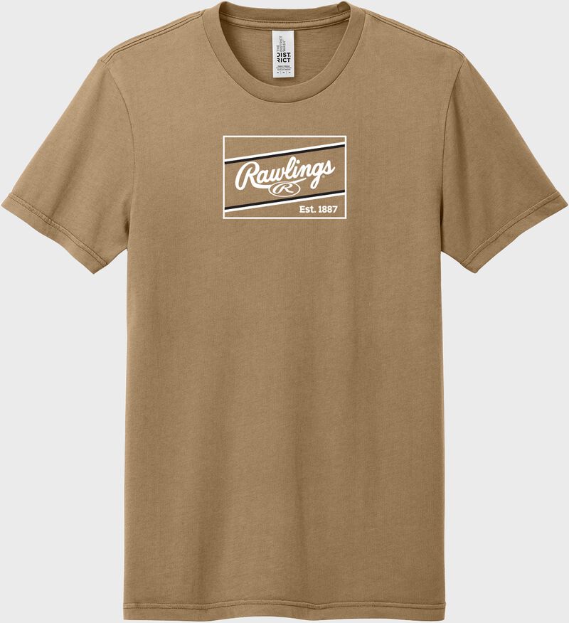 A tan Rawlings patch T-shirt