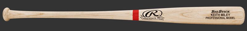 ABATSO Rawlings natural wood color bat with scarlet ring