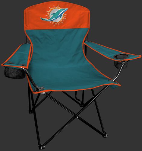 Front of Rawlings Aqua Green and Orange NFL Miami Dolphins Lineman Chair With Team Logo SKU #31021074111