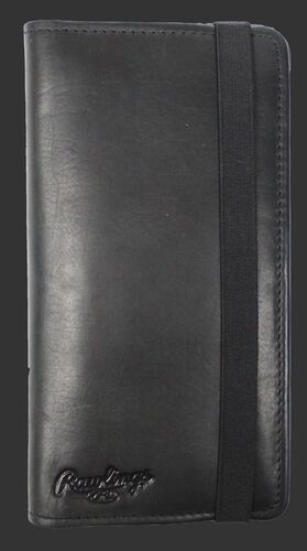 A black Rawlings universal magnetic phone case with a black elastic closure strap - SKU: RO90006-001