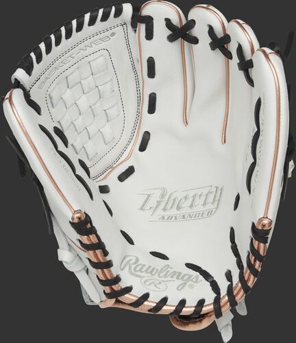 RLA120-3RG Rawlings Liberty Advanced Color Series glove with a white palm, white web and black laces