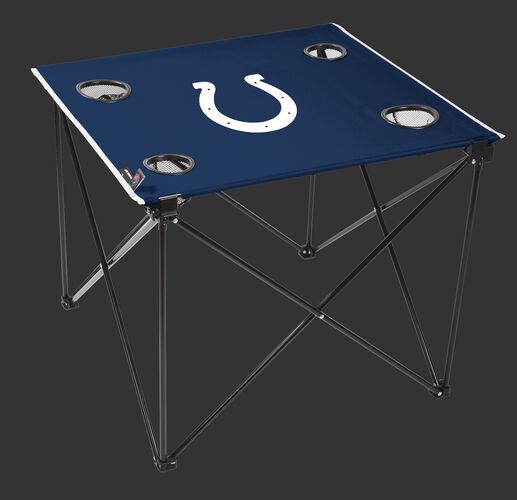 Rawlings Blue NFL Indianapolis Colts Deluxe Tailgate Table With Four Cup Holders and Team Logo Printed In The Middle SKU #00701070111