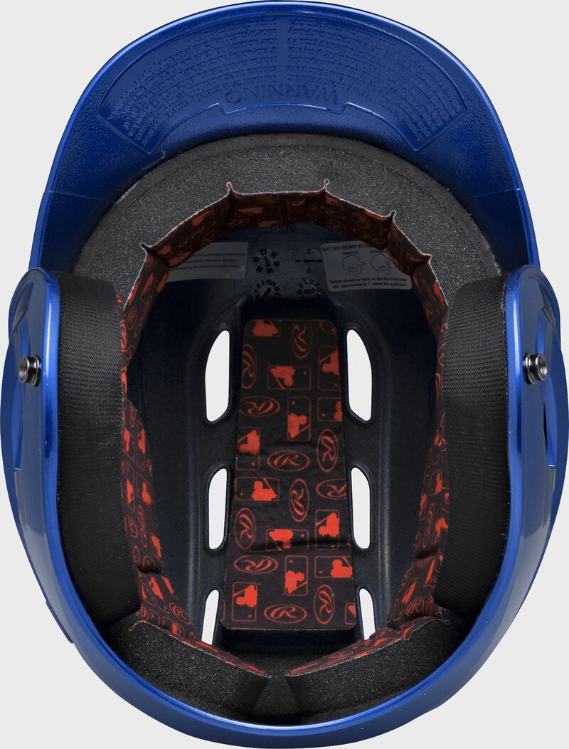 Inside padding of a royal R16S senior size Velo batting helmet