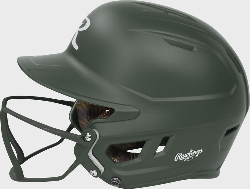 Rawlings Mach Hi-Viz Fastpitch Batting Helmet, Dark Green, Junior