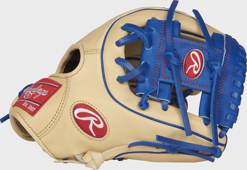 Thumb view of a PRO312-2CR Heart of the Hide 11.25-inch infield glove with a royal blue I web