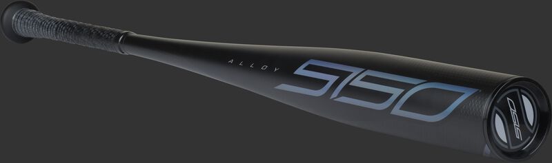 Angled view of a 5150 -3 baseball bat with a black end cap - SKU: BB153