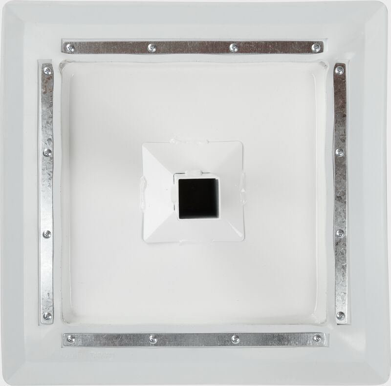 Bottom of a white Rawlings pro base with a 7" stanchion in the bottom - SKU: RPB