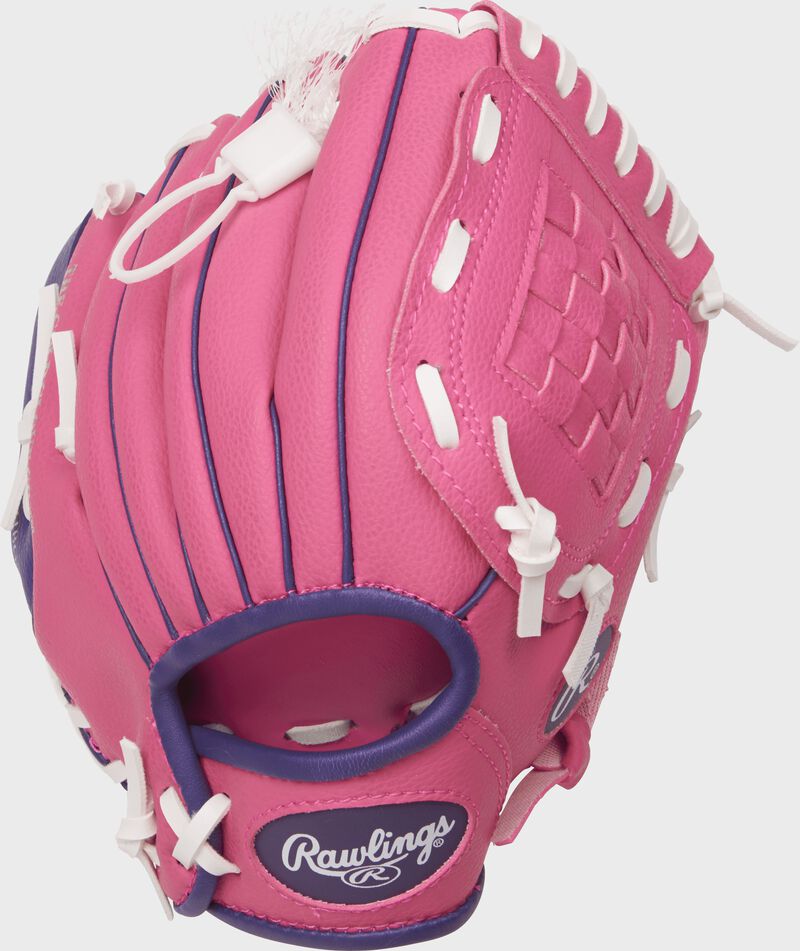 Shell back view of Players Series 9 in Softball glove with Soft Core Ball