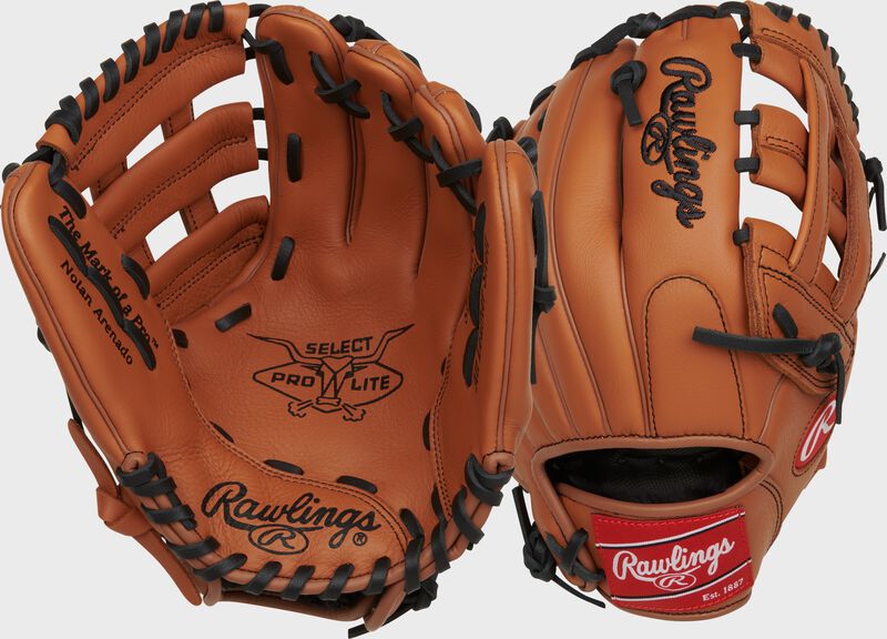 2 views showing the palm/back of a Rawlings Select Pro Lite 11" Nolan Arenado glove - SKU: RSPL110NA