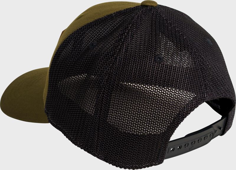 Rawlings Leather Patch Snapback Hat, Dark Green
