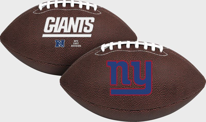 A New York Giants NFL Air-It-Out youth size football with embossed team logos - SKU: 08041078121