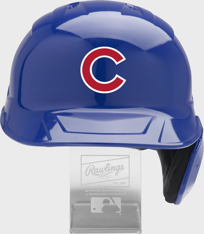 Front of a Chicago Cubs replica helmet - SKU: MLBMR-CHI
