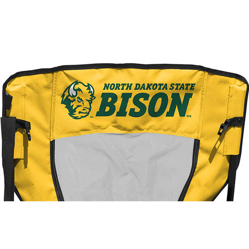 Back of Rawlings Green and Yellow NCAA North Dakota State Bison High Back Chair With Team Name SKU #09403158518