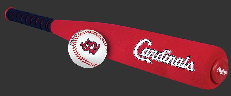 Side of Rawlings St. Louis Cardinals Foam Bat and Ball Set in Team Colors With Team Name On Front SKU #01860007111