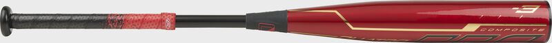 BBZQ3 2-piece composite BBCOR Quatro Pro bat with a red barrel and black handle/collar