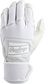 Back of a white 2022 Workhorse compression strap batting glove with a white Rawlings patch - SKU: WH2CBG-W image number null