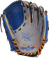 Gray palm of a Rawlings Heart of the Hide R2G glove with orange & royal laces - SKU: PROR206-12GCF image number null