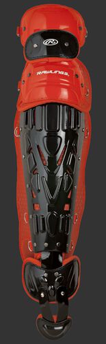 Black/orange LGVEL Rawlings Velo adult leg guards