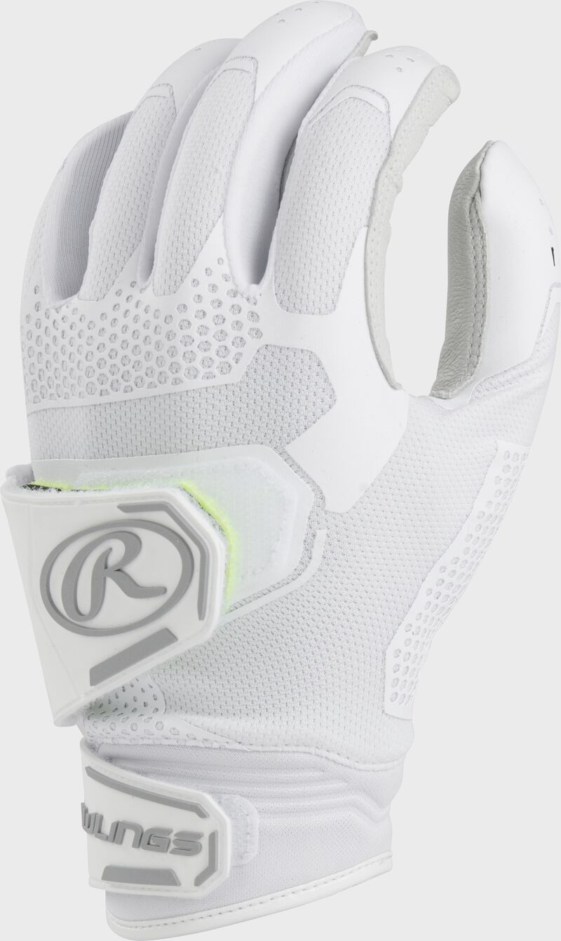 Back of a white 2022 Women's workhorse pro batting glove - FP2PBG-W