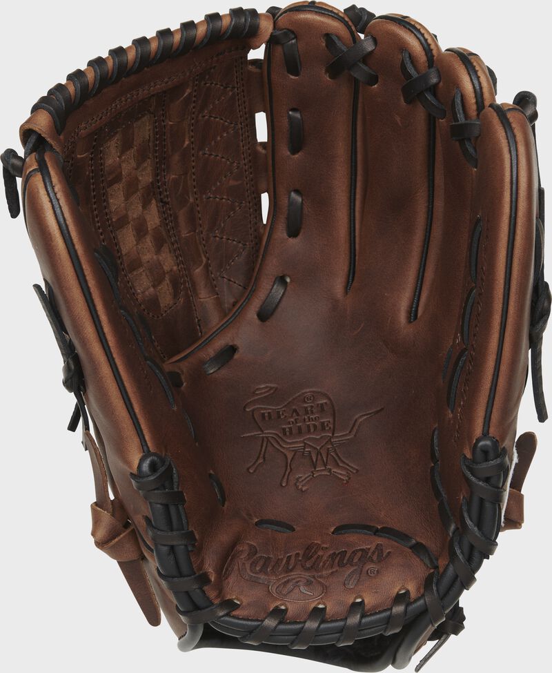 Sandlot palm of a Rawlings HOH infield/pitcher's glove with black laces - SKU: PRO1000-14SLPRO