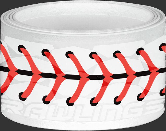GRIPPS-SEAMS white with red baseball stitch seams bat grip