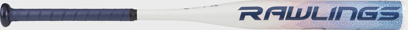FP8O11 Ombre softball bat with a white barrel and blue/pink accents